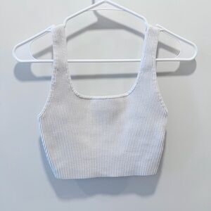 Aritzia Babaton Sculpt Knit Squareneck Cropped Tank white size XS
